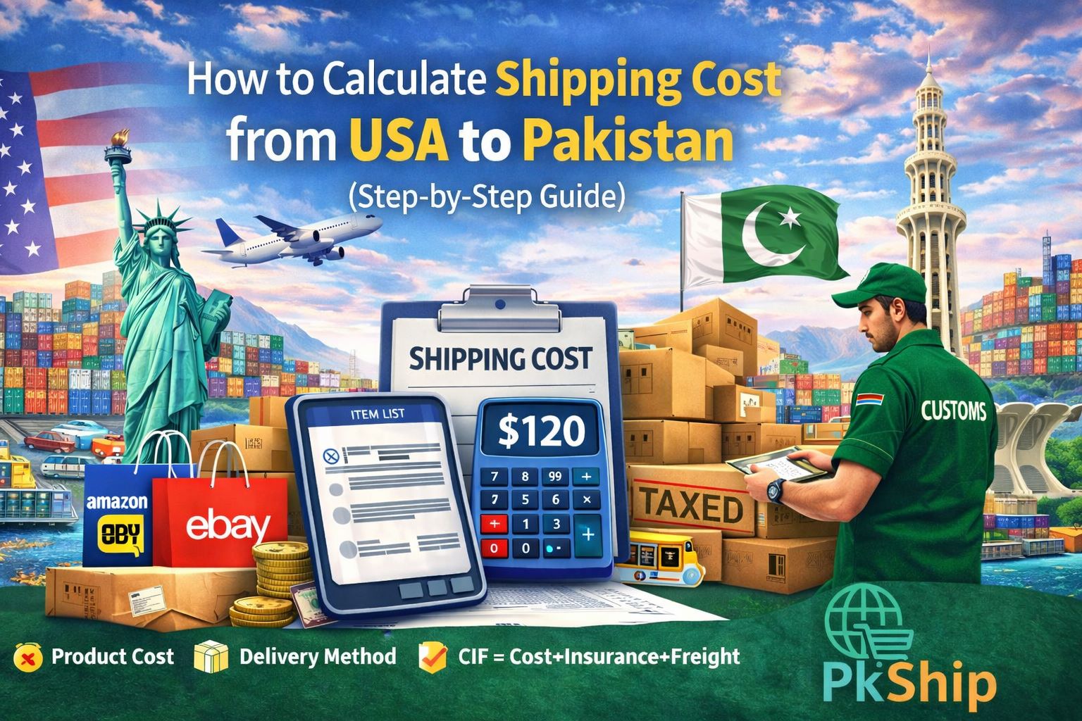 How to Calculate Shipping Cost from USA to Pakistan Complete Guide | PkShip.com