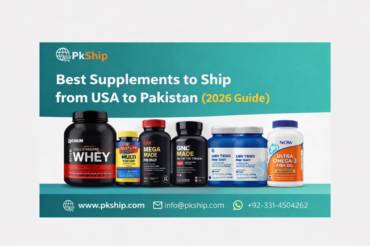 Best supplements including Omega-3, multivitamins, collagen, vitamin D3 K2, probiotics, and magnesium shipped from USA to Pakistan